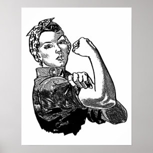 Rosie The Riveter Feminist (Solid-Fill Version) Poster