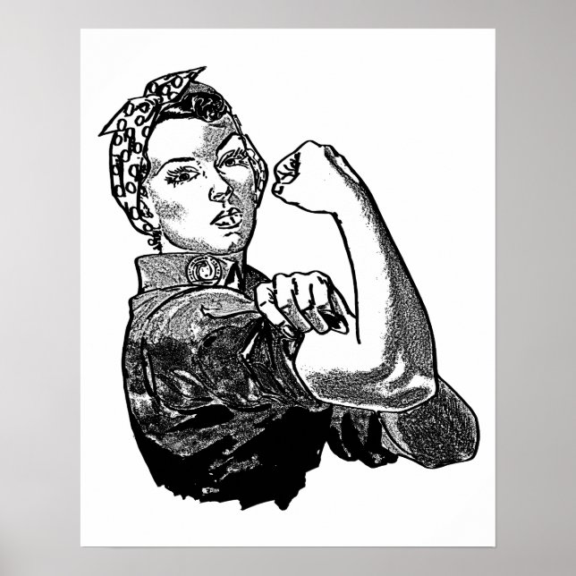 Rosie The Riveter Feminist (Solid-Fill Version) Poster (Vorne)