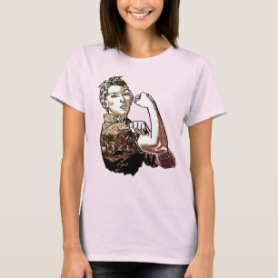 Rosie-The-Riveter feministische Grafik-Linienkunst T-Shirt