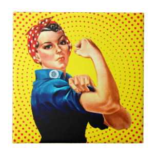 Rosie the Riveter Flexing Muscle - Empowerment Fliese