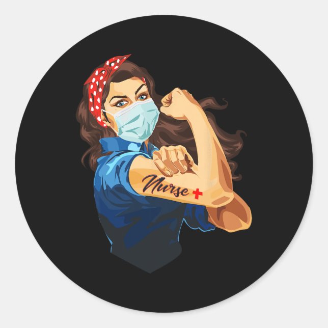 Rosie The Riveter - Frauennahrung Runder Aufkleber (Vorderseite)