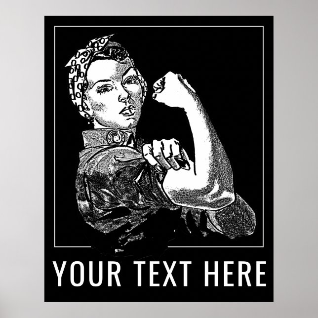 Rosie-The-Riveter Graphic Line Art anpassbar Poster (Vorne)