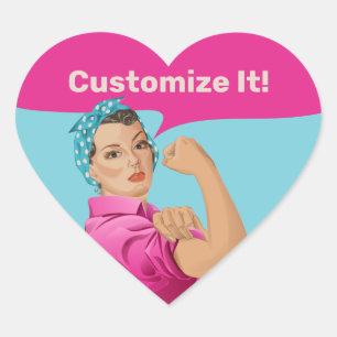 Rosie the Riveter Herz-Aufkleber