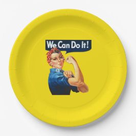 Rosie the Riveter (Ikonisches Poster) (Wir können  Pappteller