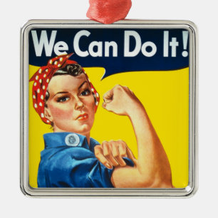 Rosie the Riveter (Ikonisches Poster) (Wir schaffe Ornament Aus Metall