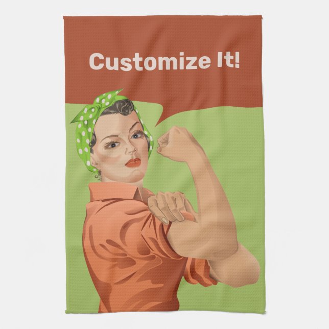 Rosie the Riveter Kitchtuch Geschirrtuch (Vertikal)