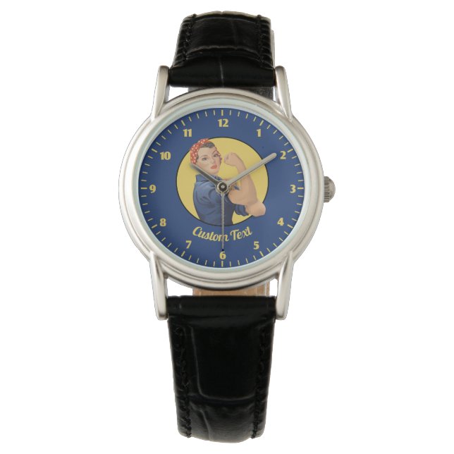 Rosie the Riveter Large Clock Armbanduhr (Vorderseite)