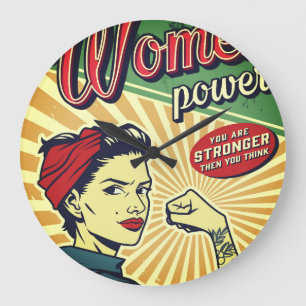 Rosie The Riveter Large Clock Große Wanduhr