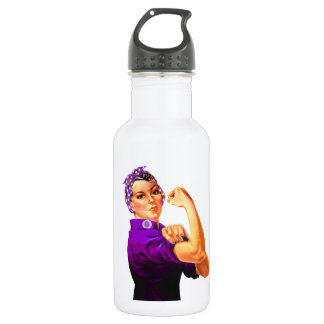 Rosie The Riveter - Lila Fibromyalgie Trinkflasche