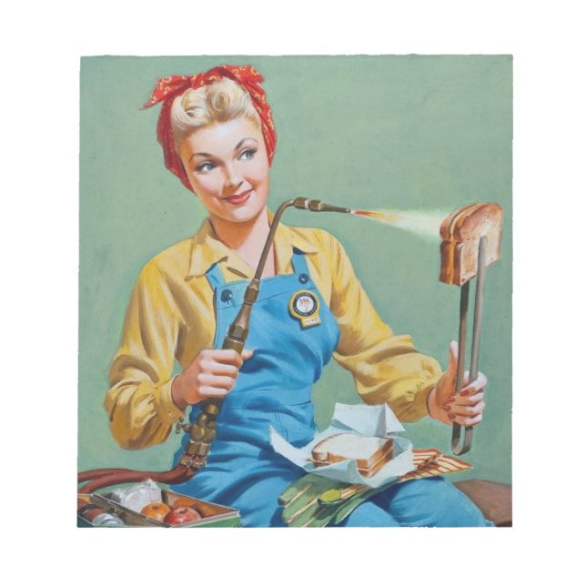 Rosie the Riveter Makes Toasted Cheese Notizblock (Vorderseite)