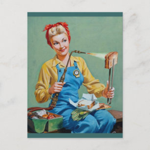 Rosie the Riveter Makes Toasted Cheese Postkarte