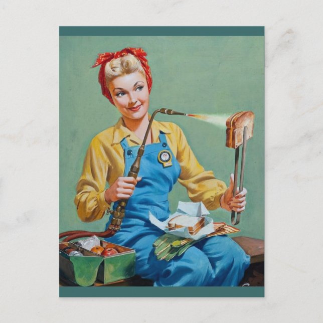 Rosie the Riveter Makes Toasted Cheese Postkarte (Vorderseite)