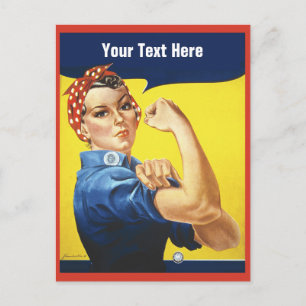 Rosie the Riveter mit Ihrem benutzerdefinierten Te Postkarte