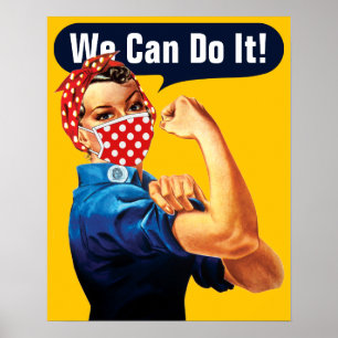 Rosie The Riveter Mit Maske - Fügen Sie Ihren eige Poster