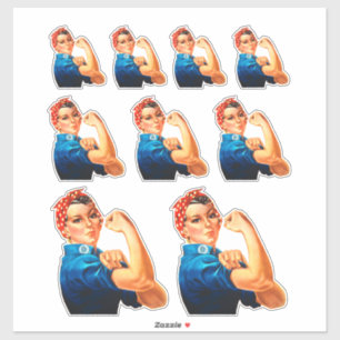 Rosie The Riveter multipliziert mit 9 Aufkleber