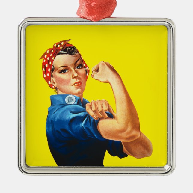 Rosie The Riveter Ornament Aus Metall (Vorne)