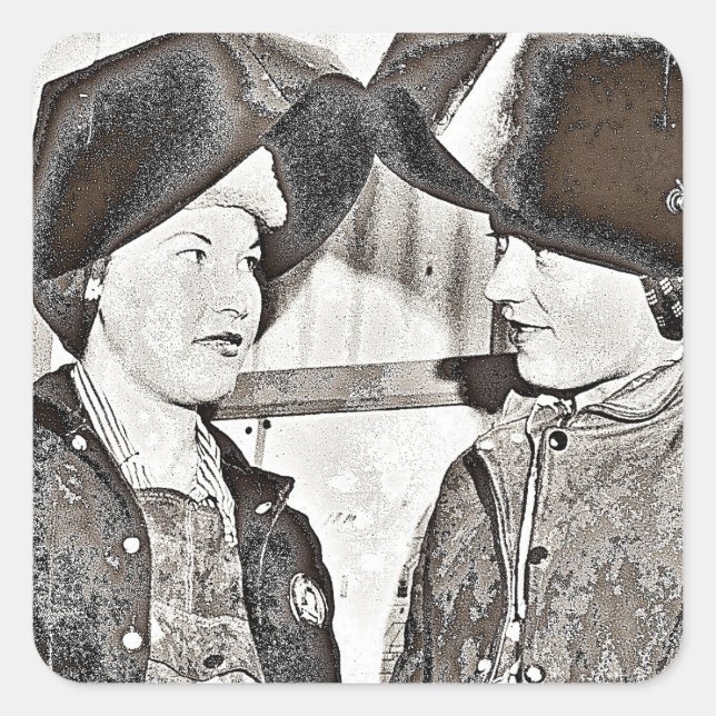 Rosie the Riveter Pals Quadratischer Aufkleber (Vorderseite)
