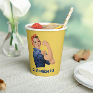 Rosie the Riveter Paper Cups Pappbecher