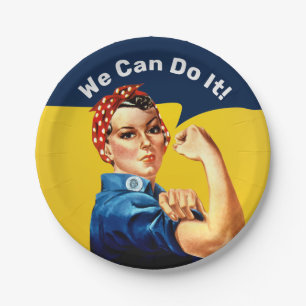 Rosie the Riveter Papierplatte Benutzerdefinie Pappteller