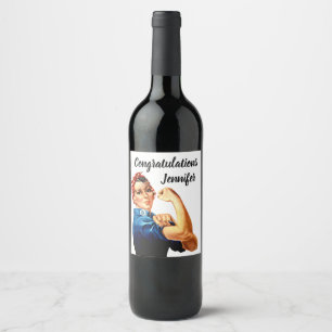 Rosie the Riveter Personalize Weinetikett