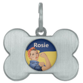 Rosie the Riveter Pet ID Tag Tiermarke