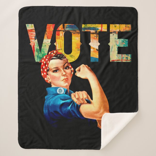 Rosie the Riveter Political Poster Wahl Sherpadecke (Vorderseite)