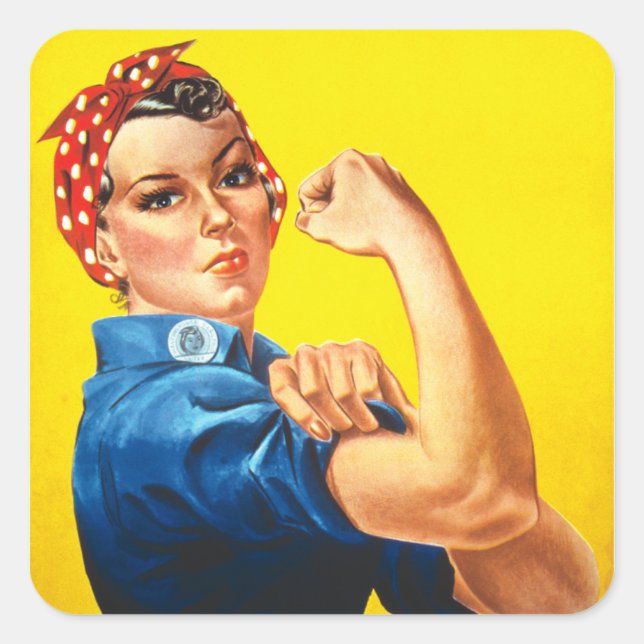 Rosie The Riveter Quadratischer Aufkleber (Vorderseite)