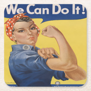 Rosie the Riveter Rechteckiger Pappuntersetzer