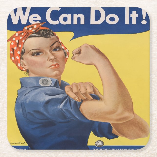 Rosie the Riveter Rechteckiger Pappuntersetzer (Vorderseite)