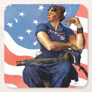 "Rosie the Riveter" Rechteckiger Pappuntersetzer