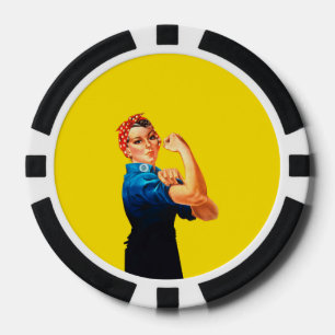 Rosie The Riveter Retro Design Style Pokerchips