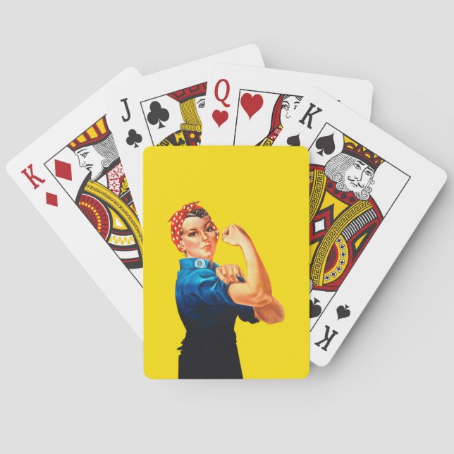 Rosie The Riveter Retro Design Style Spielkarten (Rückseite)