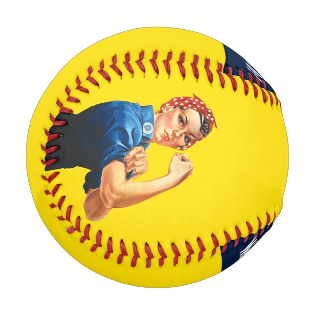 Rosie The Riveter Retro Style Baseball (Vorderseite Links)