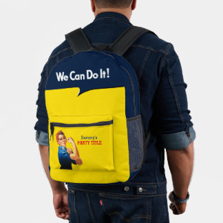 Rosie The Riveter Retro Style Bedruckter Rucksack