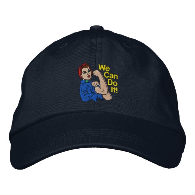 Rosie The Riveter Retro Style Stickerei Bestickte Kappe (Vorderseite)