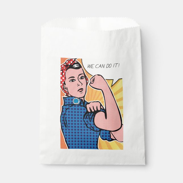 Rosie the Riveter Roy Lichtenstein Ben-Day Pop Art Geschenktütchen (Vorderseite)