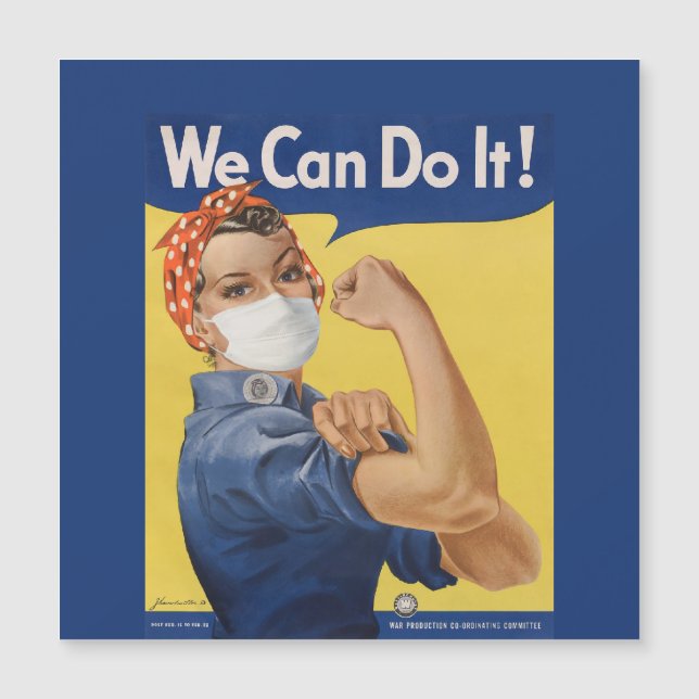 Rosie The Riveter sagt: "Wir können es schaffen!" Magnetkarte (Vorderseite)