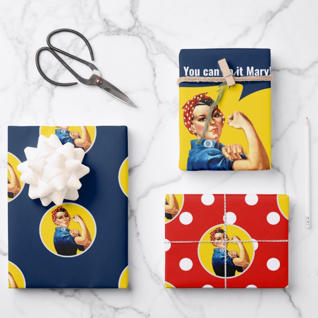 Rosie the Riveter Set 1 | Geschenkpapier Set (Vorderseite)