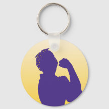 Rosie the Riveter Silhouette - Gold und lila Schlü