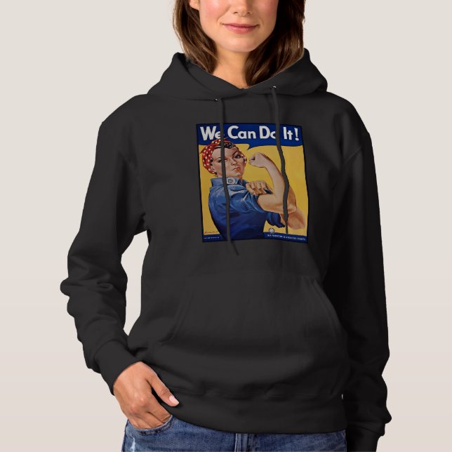 Rosie the Riveter: Starke Frauen Empowerment Hoodie (Vorderseite)