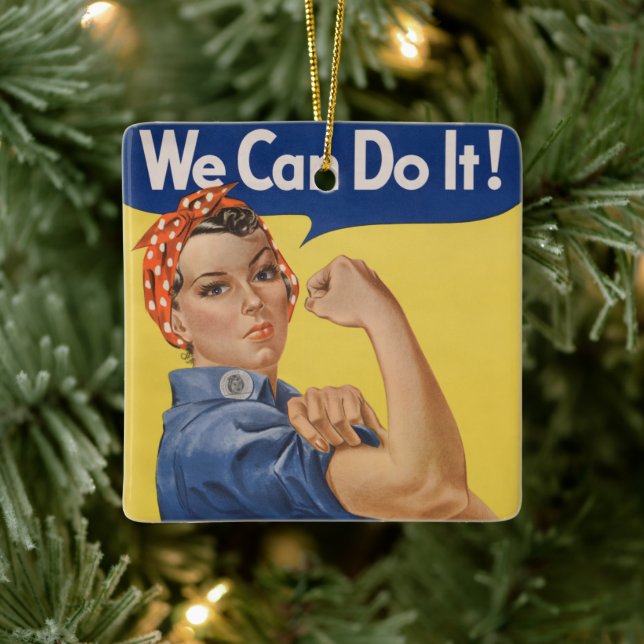 Rosie the Riveter: Starke Frauen Empowerment Keramikornament (Baum)