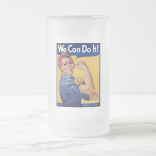 Rosie the Riveter: Starke Frauen Empowerment Mattglas Bierglas