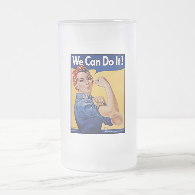 Rosie the Riveter: Starke Frauen Empowerment Mattglas Bierglas (Mittel)