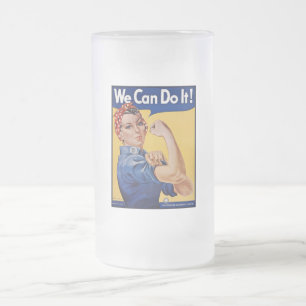 Rosie the Riveter: Starke Frauen Empowerment Mattglas Bierglas