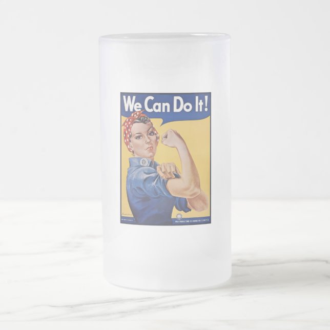 Rosie the Riveter: Starke Frauen Empowerment Mattglas Bierglas (Mittel)