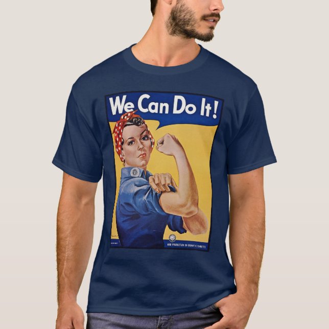 Rosie the Riveter: Starke Frauen Empowerment T-Shirt (Vorderseite)