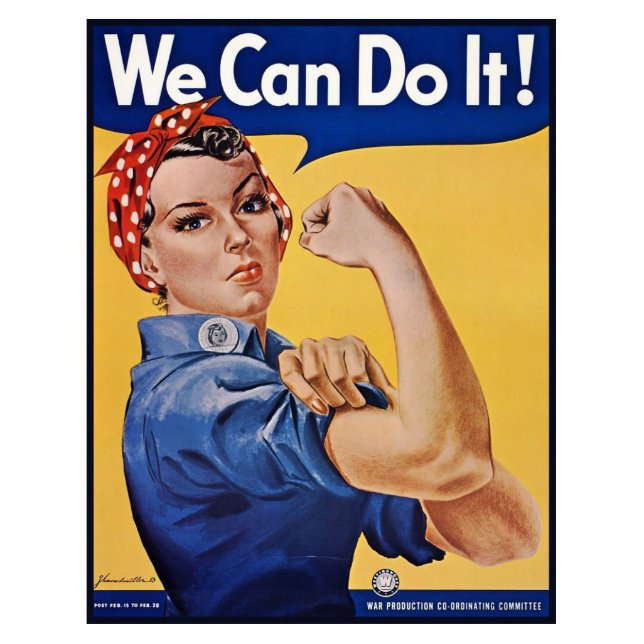 Rosie the Riveter Strong Women in Workforce Freistehende Fotoskulptur (Vorne)