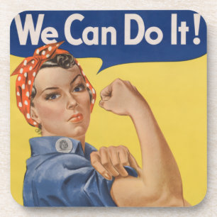 Rosie the Riveter Strong Women in Workforce Getränkeuntersetzer