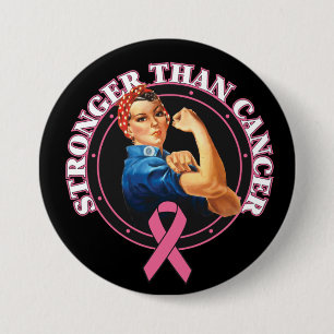 Rosie The Riveter Stronger als Brustkrebs Button