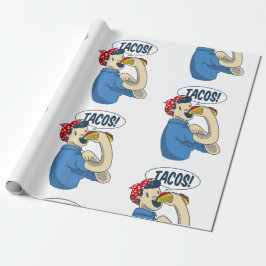 Rosie the riveter taco cinco de mayo geschenkpapier